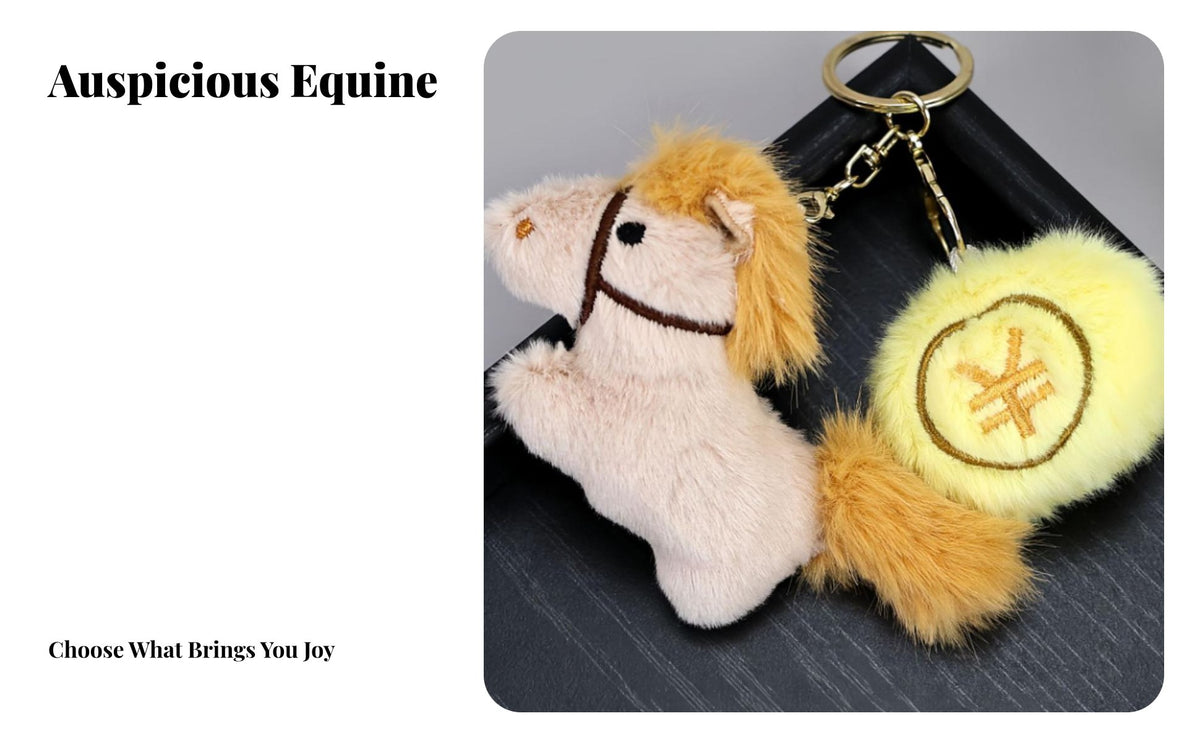 Horse Soft Toy Cute Design Stuffed Horse Pendant Soft and Cuddly Soft Horse Figure Stuffed Pendant for Astrology Collectors, Teenagers, Keys