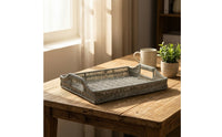 Slim Design Imitation Rattan Tray Rectangular Tray with Handles Versatile Trays Lightweight for Countertop, Bedside, Kitchen, Bathroom