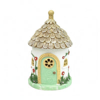 Thatched Roof Cottage Resin Solar Glowing Decoration Waterproof Micro Landscape House