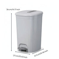 Step Trash Can Handsno-Touch Trash Can with Lid Pedal Bin Easy to Clean Wastebasket Modern for Bathroom, Bedroom