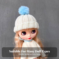 BJD Doll Winter Cap Soft and Soft Doll Tassel Hat Cute Design Tiny Woolen Yarn Hat for Hobbyists, Seasonal Display