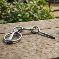Metal Horse Tie Loop Compact Screw-in Tie Loop Easy to Install Hardware Safe for Stable Managers, Stalls, Barns, Paddocks