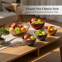 Light Luxury Gold Rim Fruit Bowl for Living Room Coffee Table Snack Candy Display