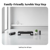 Non-Slip Surface Aerobic Step Platform Multi-Functional Workout Step Board Portable Cardio Exercise Stepper Space-Saving Design for Children, Beginners, Office