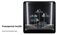 Clear Unseen Box Display Transparent Design Acrylic Display Stand Multi-Tier Collectible Shelf Space Saving for Showcase