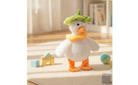 Electronic Stuffed Duck Musical Walking Duck Toy Stuffed Animal Interactive Animated for Toddlers, Playroom, Home