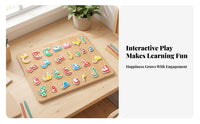 Natural Wood Arabic Alphabet Puzzle Board Smooth Raised Letter Matching Board Easy to Match Arabic Alphabet Puzzle Fine Motor Skills for Preschoolers