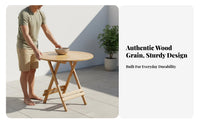Foldable Design Solid Wood Folding Table Installation-No-Assembly Portable Wooden Dining Table Fully Assembled Collapsible Wooden Stand Space-Saving for Street Vendors, Apartment Dwellers, Market Stall, Outdoor, Camping, Balcony