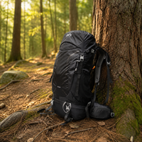 Water Repellent Nylon Hiking Backpack Multi-Day Trekking Rucksack Padded Back