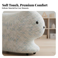 Soft & Comfortable Cartoon Rabbit Seat with Wheels Premium Upholstery Bunny Shaped Chair Multipurpose Use Cushiony Rabbit Seat Sturdy for Toddlers, Parents, Adults, Playroom, Nursery, Kindergarten, Living Room