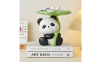 Seated Lotus Leaf Panda Organizer Tabletop Panda Tray Organizer Black and White