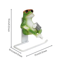 Frog Toilet Paper Holder Playful Lavatory Accessory Green for Powder Room