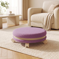 Low Rolling Stool with Backrest Padded Roller Stool Chair Soft Furniture for Kids, Bedroom