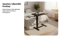 Overbed Laptop Table Movable with casters Rolling Overbed Table Foldable Multifunctional for Apartment Dwellers, Small Spaces