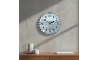 Nordic Design Gear Wall Timepiece Creative Shape Metal Wall Timepiece Battery Operated Home Decor for Living Room, Office, Bedroom