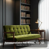 Japanese and design Upholstered Single Sofa sturdy Wood Frame Armchair soft Upholstery Lounge Chair Thick Cushioning for Readers, Adults, home dwellers, Living Room, perusing corner, Bedroom, Home Office