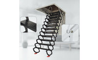 Retractable Loft Staircase Overhead-Mounted Folding Attic Ladder with Attic Entry panelSaving Pull down Attic Steps for Homeowners, Mezzanine