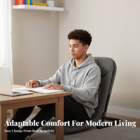Multi-Functional Adjustable Bed Chair Thick Padding Adjustable Floor Lounger Ergonomic Design Lazy Sofa No Assembly Required for Students, Elderly, Dorm Room, Bedroom, Reading, Meditation