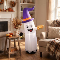Inflatable Halloween Ghost Inflatable Quick and Easy Setup Inflatable Ghost Spooky Outdoor Decoration Smiling for Homeowners, Families, Yard, Lawn, Porch