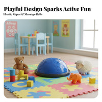 Sensory Training Half Balance Ball Multi-Functional Half Exercise Ball Non-Slip Wobble Balance Coach Portable Design for Children, Toddlers, Adults