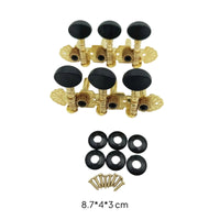 Six-String Guitar Tuning Pegs Tuner Assembly Compatible Visible-Gear Guitar Tuning Machines with Two-holeHole Shafts Hardware for Luthier
