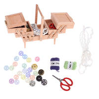 Miniature Sewing Box with Accessories Realistic Miniature Sewing Box Detailed