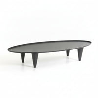 Metal serving Tray with Legs Minimalist Boat Shaped Tray Oval Platter for Living Room