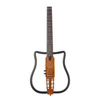 Folding Guitar Roasted Maple No-Headstock Guitar Foldable for Journeyers, Students, Practice