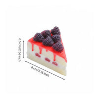 6 Pieces Triangle Cake Prop Realistic Look Fake Cake Slice Dessert Model Lightweight Food Decor Long-Lasting for Birthday Party