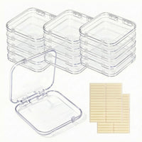 16 Pieces Press-on Nail Box Plastic Press-on Nail Packaging Box Square
