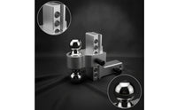 Adjustable Ball Mount with Dual Balls Aluminum Trailer Hitch with Dual Balls Lockable Adjustable Trailer Hitch for Rv Owners, Road Trips