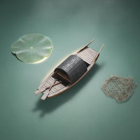 Handmade Miniature Fishing Boat Rustic Wooden Boat Craft Vintage Look Chinese Sampan Copy for Collectors, Shelf, Desktop, Office, Aquarium