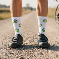 Cycling Socks Mid-Calf Professional Racing Sports Socks for Hiking Trail Running Mountaineering Breathable Quick-Dry Cartoon Design