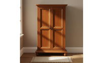 Realistic Wood Look 1:12 Dollhouse Wardrobe Compact Size Wooden Double Door Wardrobe Good Workmanship Mini Closet Handmade Design for Model Hobbyists