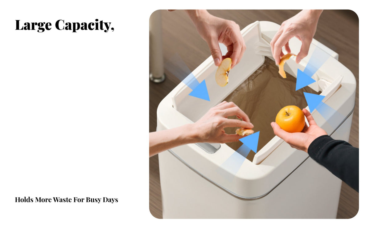 Pedal Trash Can Effortless Gentle Close Trash Can with Lid Space Saving Narrow Kitchen Garbage Bin for Pet Owners, Washroom, Living Room