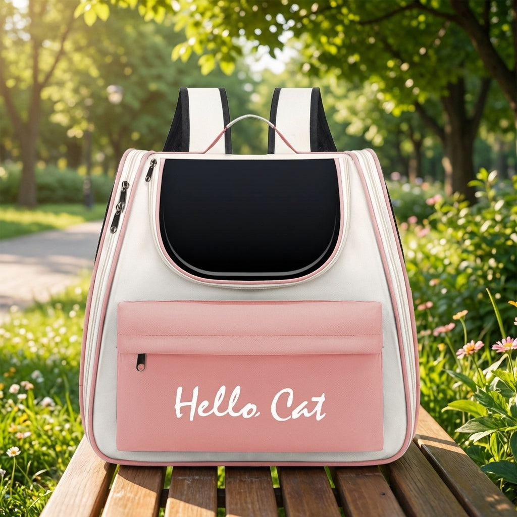 Space Capsule Backpack for Cat and Dog, Polyester Pet Backpack with 12-Hole Bubble Window, Portable Breathable Outdoor Pet Travel Carrier Case