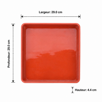 40cm Square Flower Pot Saucer, Red Synthetic Flower Pot Tray, for Indoor and Outdoor Plants