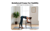 Foldable Iyengar Mind-Body Exercise Chair Reinforced Frame Iyengar Auxiliary Chair Sturdy Construction Fitness Equipment Stable and Long-Lasting for Beginners, Seniors, Home Gym