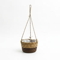 Hanging Basket for Garden Decor and Indoor Plants, Breathable Seagrass Plant Pot for Flower Pots, Wall Hanging Plant Basket, Rustic Style