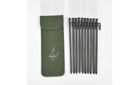 10 Pieces Rustproof Camping Tent Stake Kit with Pouch Compact Tent Stakes with Storage Bag Lightweight Metal Ground Stakes with Bag Multi-Purpose for Backpackers