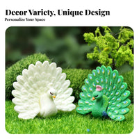 Realistic Design Small Peacock Ornament Lifelike Appearance Mini Peacock Figurine Detailed Craftsmanship for Micro Landscape, Potted Plants