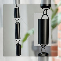 Rain Chain Decorative Rain Chain with Cylindrical Cups Downspout Replacement Aluminum Alloy Gutter Accessory Black