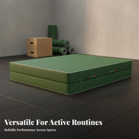 Excellent Cushioning Combat Arts Tumbling Mat Thickened Wear-Resistant Cover Tumbling Crash Mat Multifunctional Thick Landing Pad Built-in Handles for Gymnasts, Athletes, Students