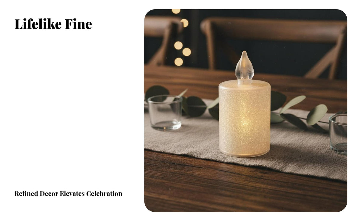 Transparent Glitter Pillar Candle Smokeless Electronic Candle Light No Dripping Molten Material House Decoration for Couples, Wedding, Home Decor