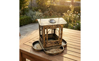Hanging Bird Feeder Decorative Solar Bird Feeder Open Sided Garden Decor for Backyard