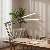 LED Two-headedHead Desk Lamp USB-Powered Desk Lamp with Clamp Flexible Work Light Articulated for Professionals, Students, Crafters, Home Office, Dorm Room