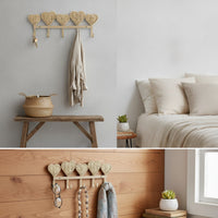 Decorative Hook Rack with Heart Shapes Space-Saving for Entryway, Bedroom