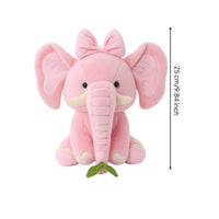 Soft Toy Elephant with Leaf Fuzzy Elephant Pillow Cute for Playroom, Baby