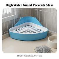 Hare Litter Box Easy to Clean Litter Box with Drawer Pet Toilet Sturdy Spray Guard Potty Pan Low Entrance for Indoors