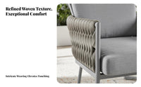 4 Pieces Handwoven Design 4-Piece Woven Sofa Set weatherproof outsidedoor Furniture sunlight-resistant-Resistant Garden Seating Group Low Maintenance for Hotel Managers, entertainment hosts, Balcony, Patio, rearyard, Terrace